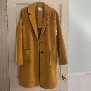 Oversized soft-brushed overcoat